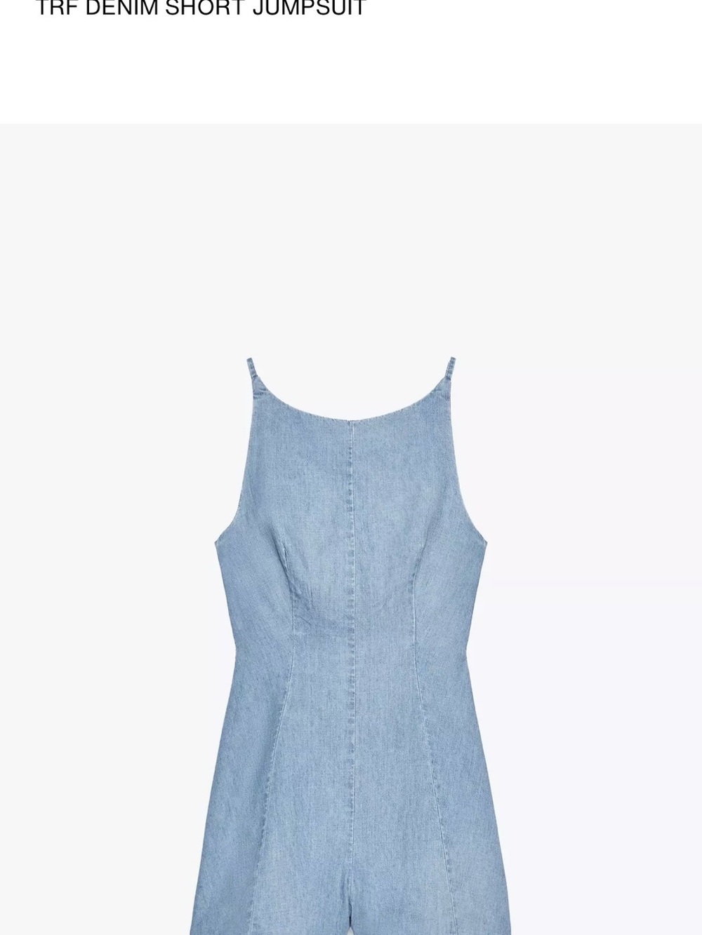 Zara Light Blue Denim Romper with Spaghetti Straps